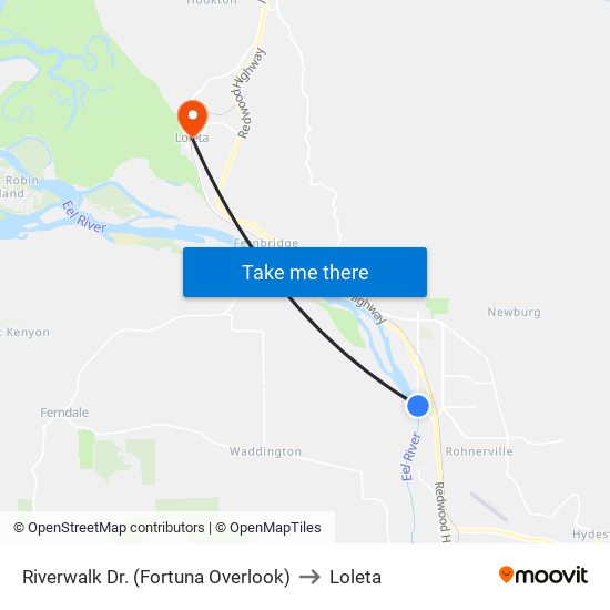 Riverwalk Dr. (Fortuna Overlook) to Loleta map