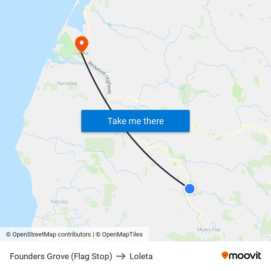 Founders Grove (Flag Stop) to Loleta map