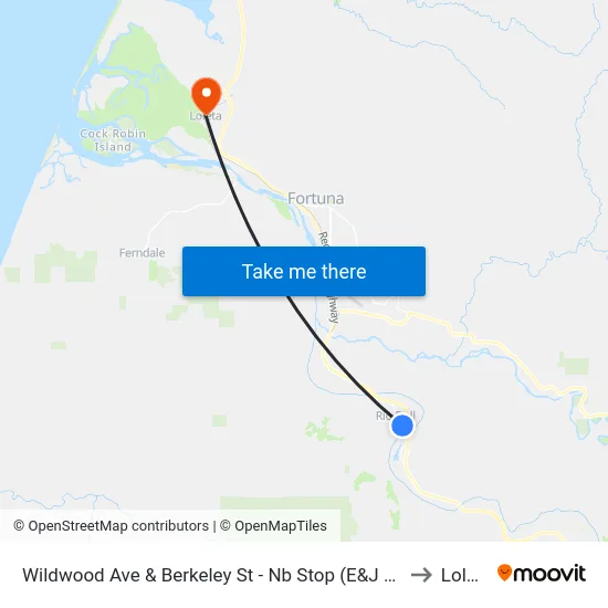 Wildwood Ave & Berkeley St - Nb Stop (E&J Store) to Loleta map
