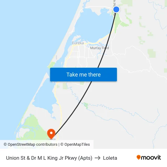 Union St & Dr M L King Jr Pkwy (Apts) to Loleta map