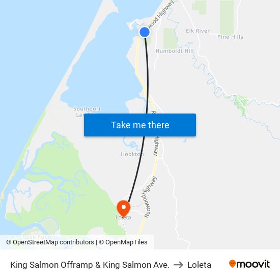 King Salmon Offramp & King Salmon Ave. to Loleta map