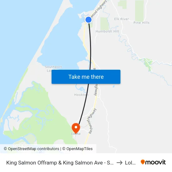 King Salmon Offramp & King Salmon Ave - Sb Stop to Loleta map