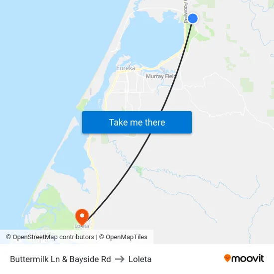 Buttermilk Ln & Bayside Rd to Loleta map