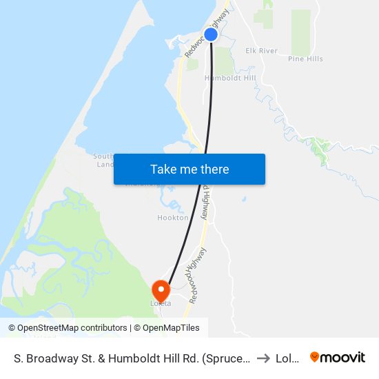 S. Broadway St. & Humboldt Hill Rd. (Spruce Point) to Loleta map