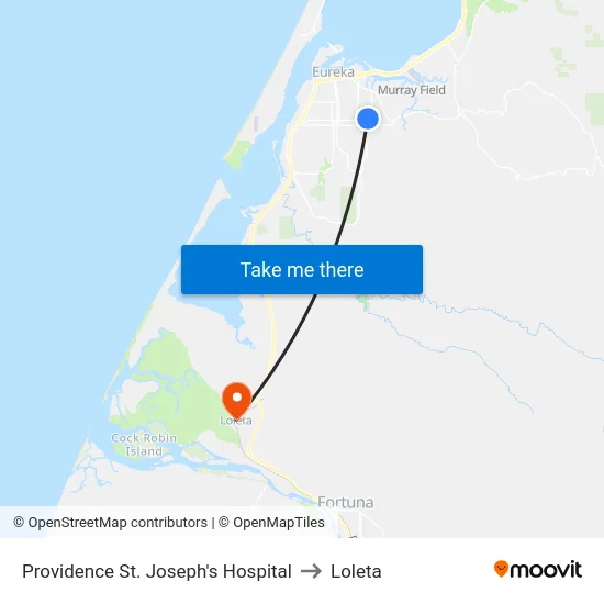 Providence St. Joseph's Hospital to Loleta map