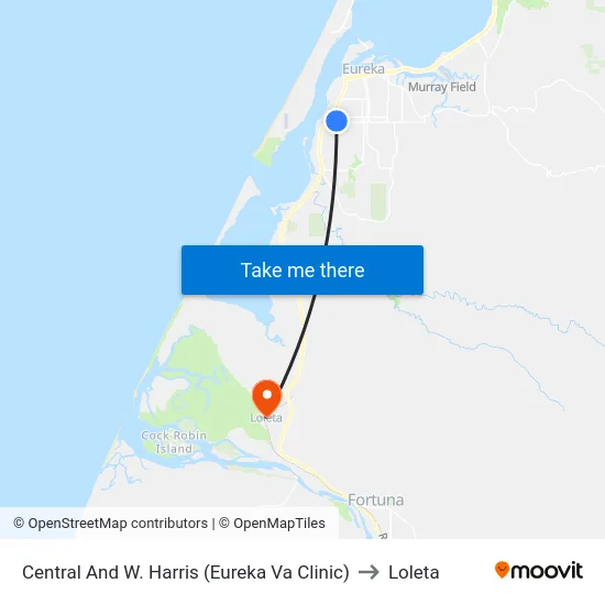 Central And W. Harris (Eureka Va Clinic) to Loleta map