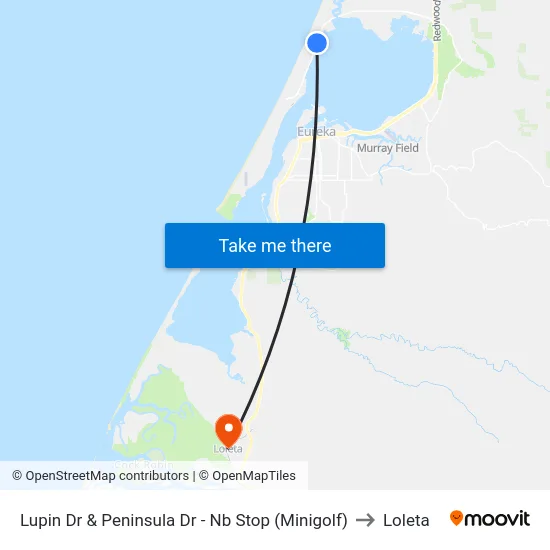 Lupin Dr & Peninsula Dr - Nb Stop (Minigolf) to Loleta map