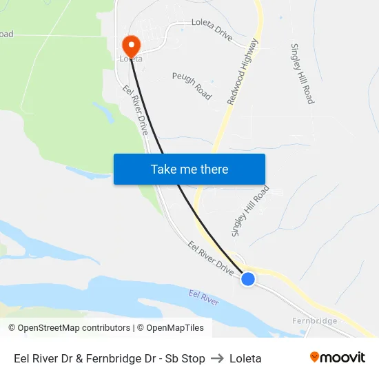 Eel River Dr & Fernbridge Dr - Sb Stop to Loleta map