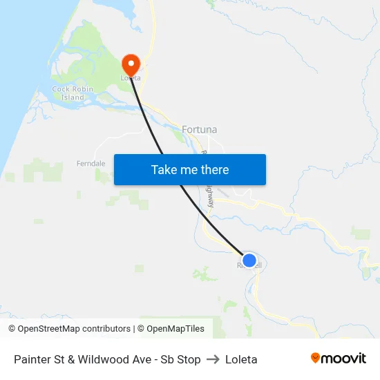 Painter St & Wildwood Ave - Sb Stop to Loleta map