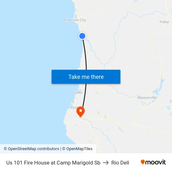 Us 101 Fire House at Camp Marigold Sb to Rio Dell map