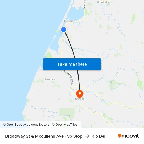 Broadway St & Mccullens Ave - Sb Stop to Rio Dell map