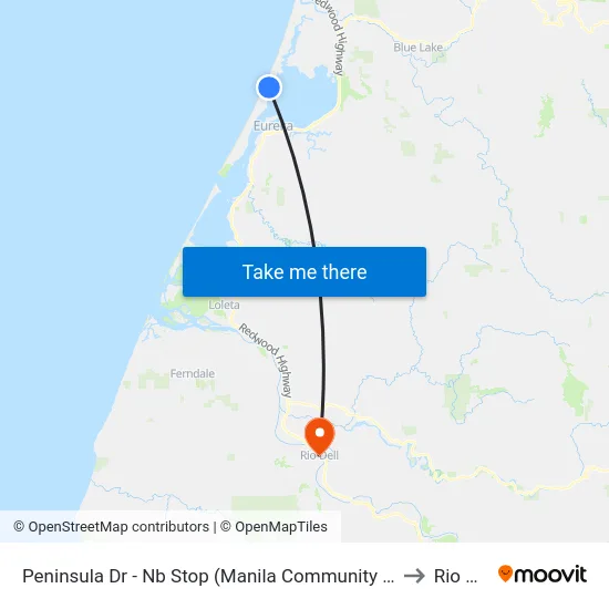 Peninsula Dr - Nb Stop (Manila Community Center) to Rio Dell map