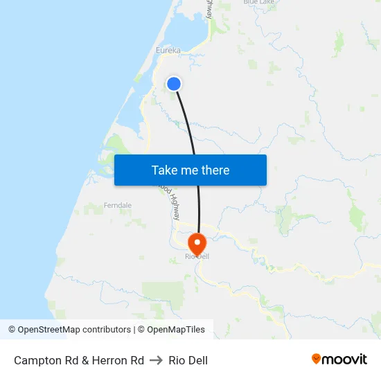 Campton Rd & Herron Rd to Rio Dell map