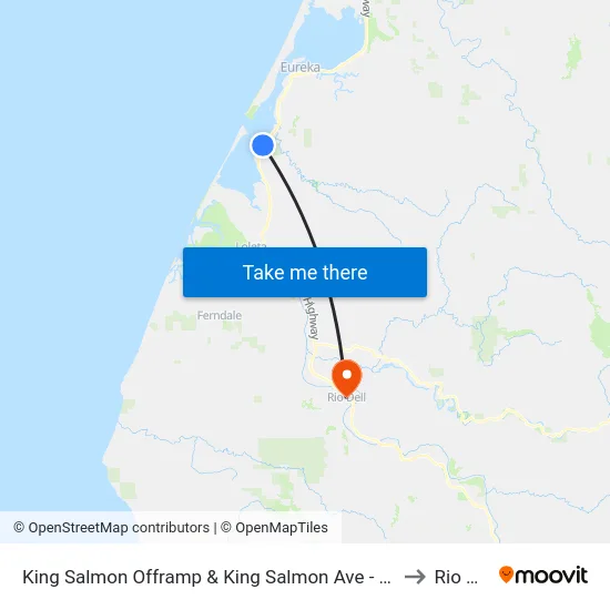 King Salmon Offramp & King Salmon Ave - Sb Stop to Rio Dell map