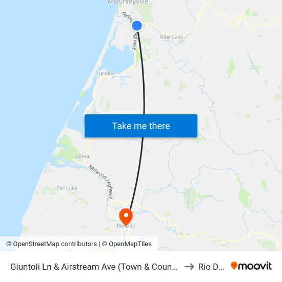 Giuntoli Ln & Airstream Ave (Town & Country) to Rio Dell map