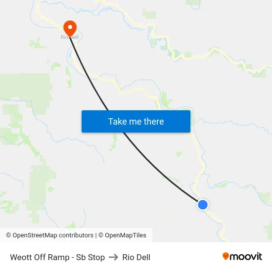 Weott Off Ramp - Sb Stop to Rio Dell map