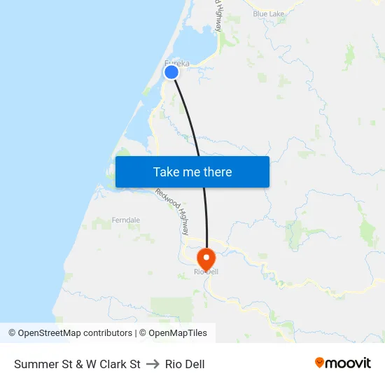 Summer St & W Clark St to Rio Dell map