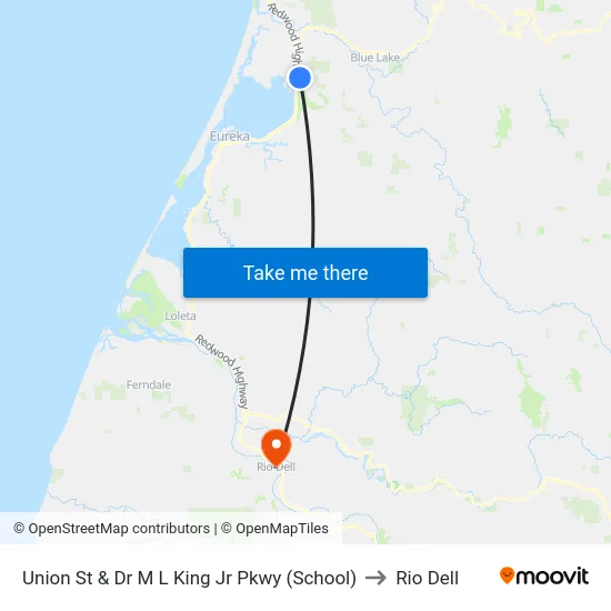Union St & Dr M L King Jr Pkwy (School) to Rio Dell map