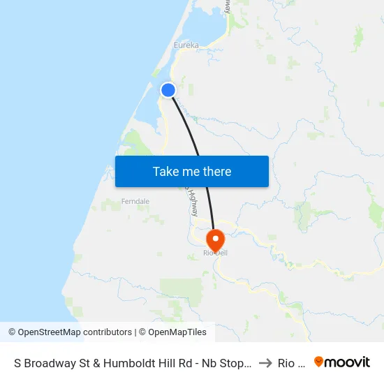 S Broadway St & Humboldt Hill Rd - Nb Stop (Spruce Point) to Rio Dell map