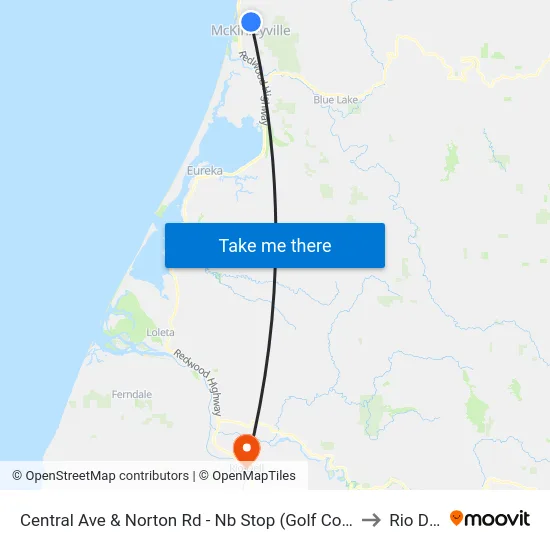 Central Ave & Norton Rd - Nb Stop (Golf Course) to Rio Dell map