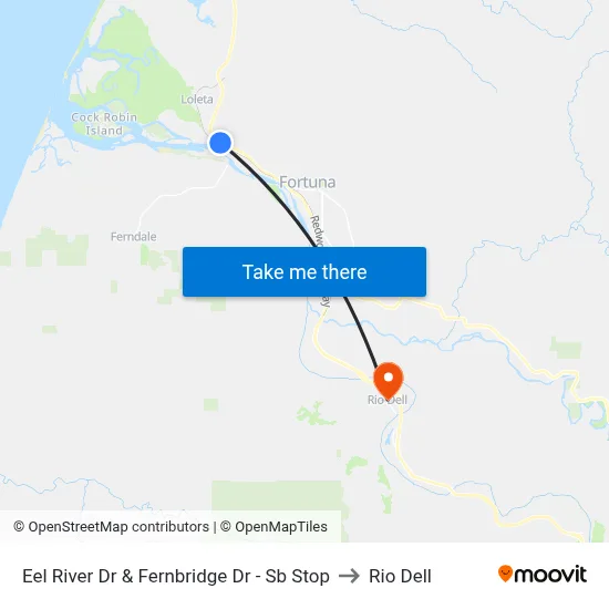 Eel River Dr & Fernbridge Dr - Sb Stop to Rio Dell map