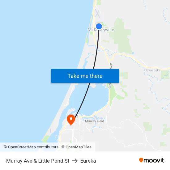 Murray Ave & Little Pond St to Eureka map