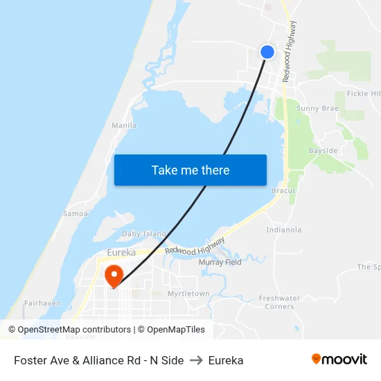 Foster Ave & Alliance Rd - N Side to Eureka map