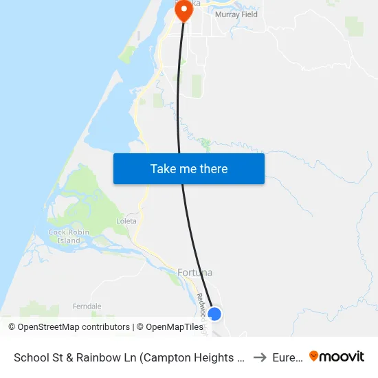 School St & Rainbow Ln (Campton Heights Market) to Eureka map