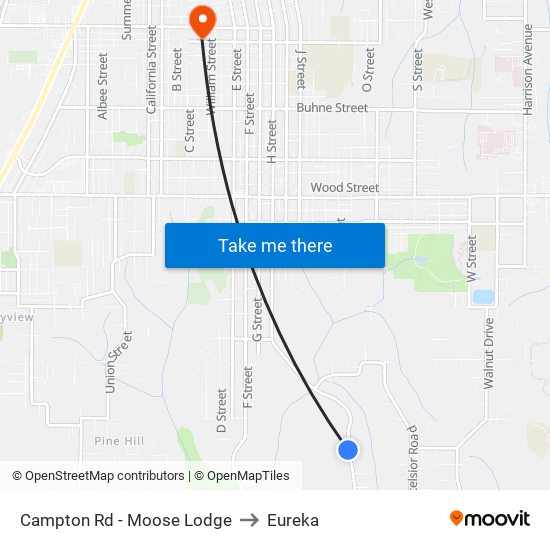 Campton Rd - Moose Lodge to Eureka map