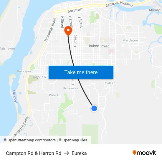 Campton Rd & Herron Rd to Eureka map