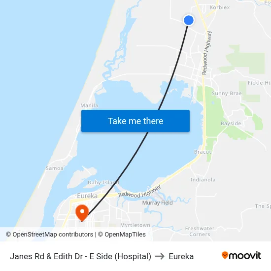 Janes Rd & Edith Dr - E Side (Hospital) to Eureka map
