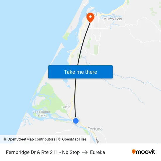 Fernbridge Dr & Rte 211 - Nb Stop to Eureka map
