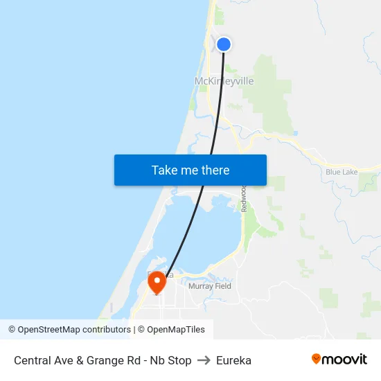 Central Ave & Grange Rd - Nb Stop to Eureka map
