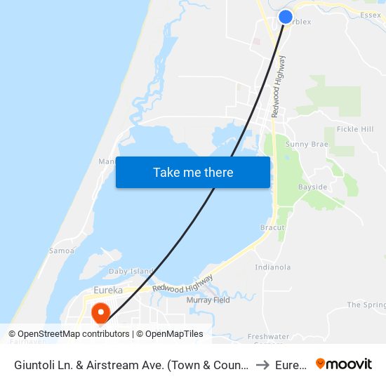 Giuntoli Ln. & Airstream Ave. (Town & Country) to Eureka map