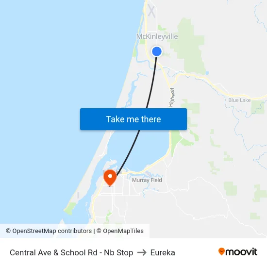 Central Ave & School Rd - Nb Stop to Eureka map