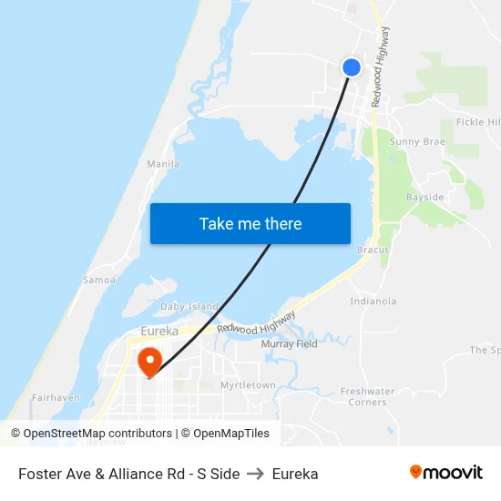 Foster Ave & Alliance Rd - S Side to Eureka map