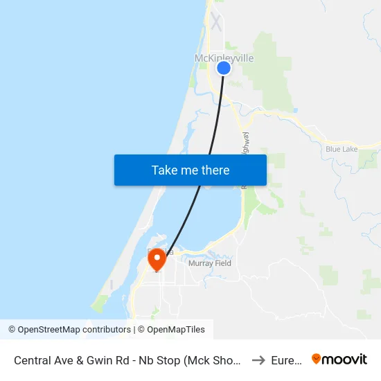 Central Ave & Gwin Rd - Nb Stop (Mck Shops) to Eureka map