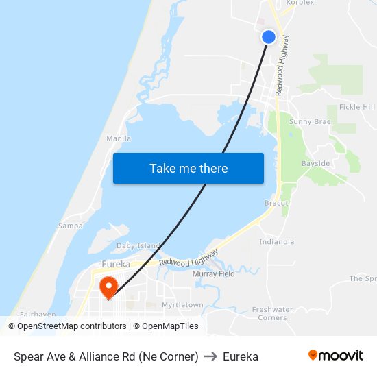 Spear Ave & Alliance Rd (Ne Corner) to Eureka map