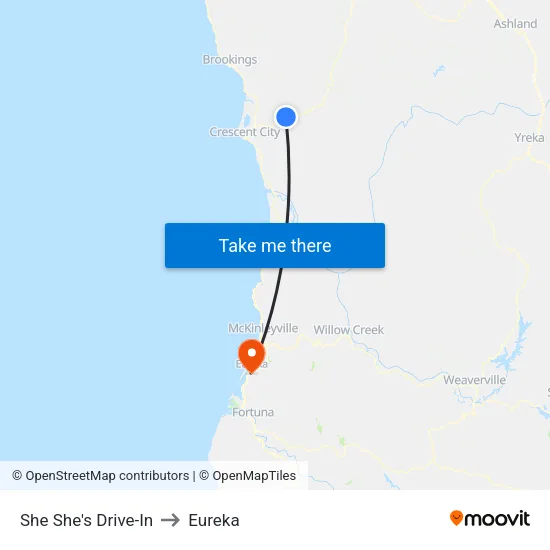 She She's Drive-In to Eureka map