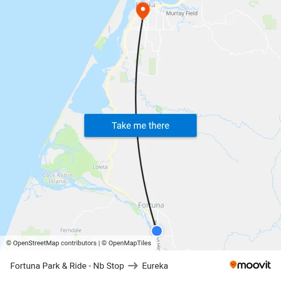 Fortuna Park & Ride - Nb Stop to Eureka map