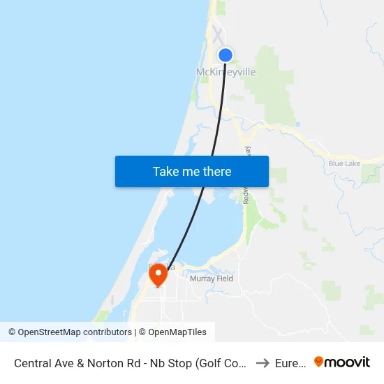 Central Ave & Norton Rd - Nb Stop (Golf Course) to Eureka map