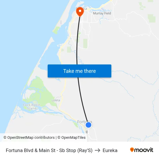 Fortuna Blvd & Main St - Sb Stop (Ray'S) to Eureka map