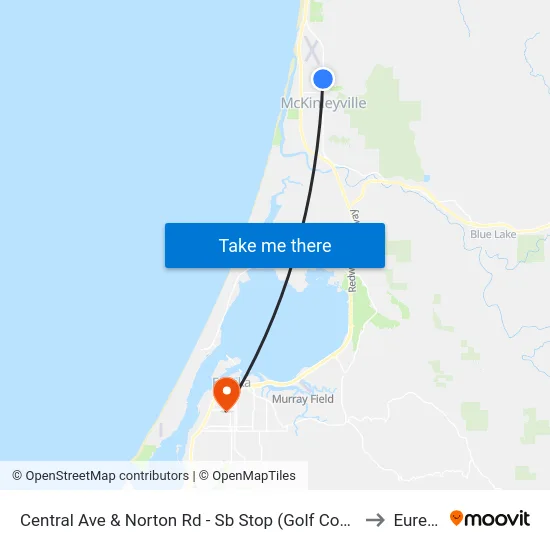 Central Ave & Norton Rd - Sb Stop (Golf Course) to Eureka map
