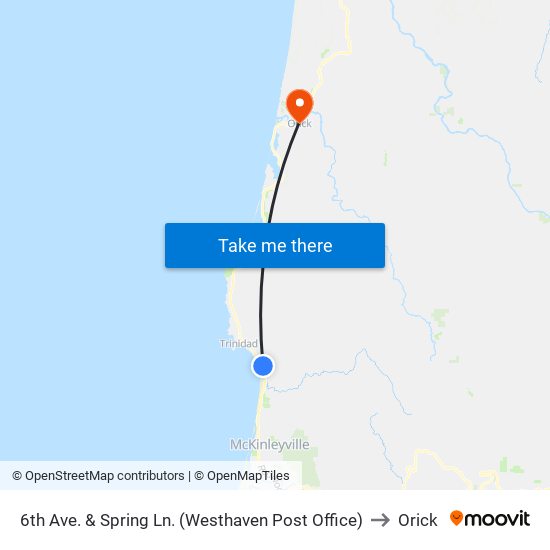 6th Ave. & Spring Ln. (Westhaven Post Office) to Orick map