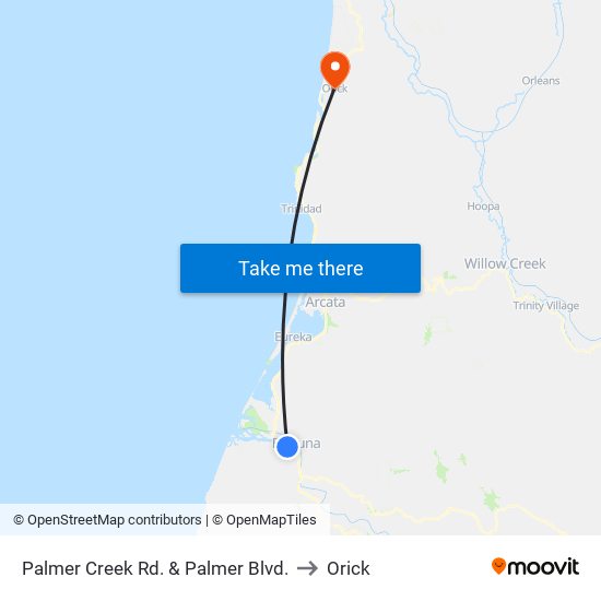 Palmer Creek Rd. & Palmer Blvd. to Orick map