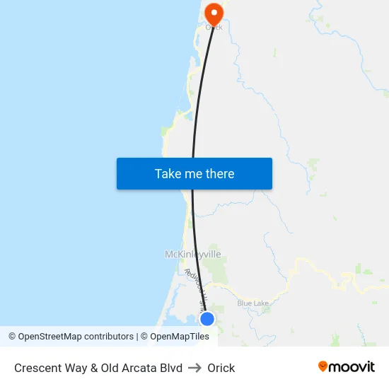 Crescent Way & Old Arcata Blvd to Orick map