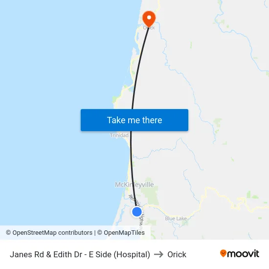 Janes Rd & Edith Dr - E Side (Hospital) to Orick map