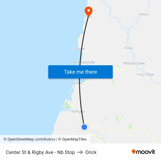 Center St & Rigby Ave - Nb Stop to Orick map