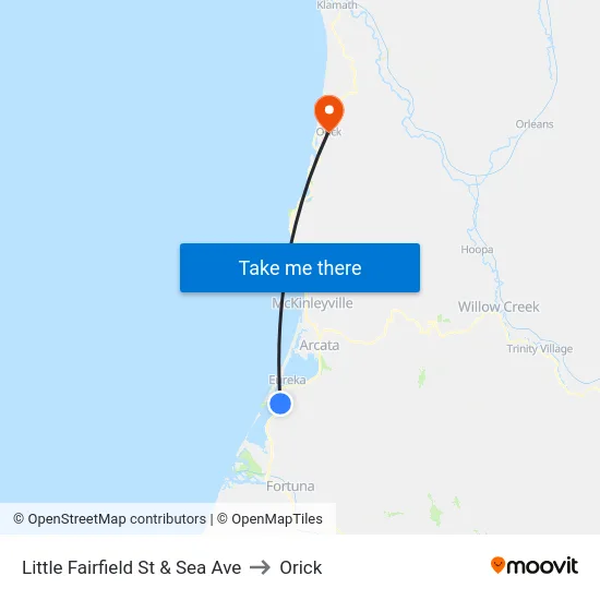 Little Fairfield St & Sydni Ct to Orick map