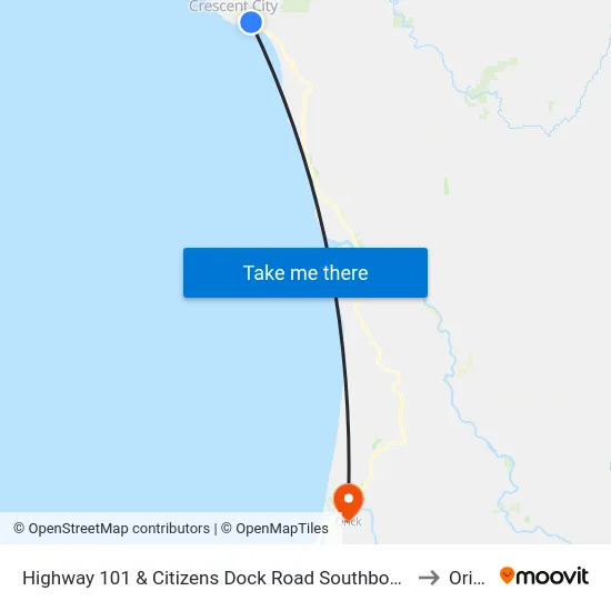 Highway 101 & Citizens Dock Road Southbound to Orick map